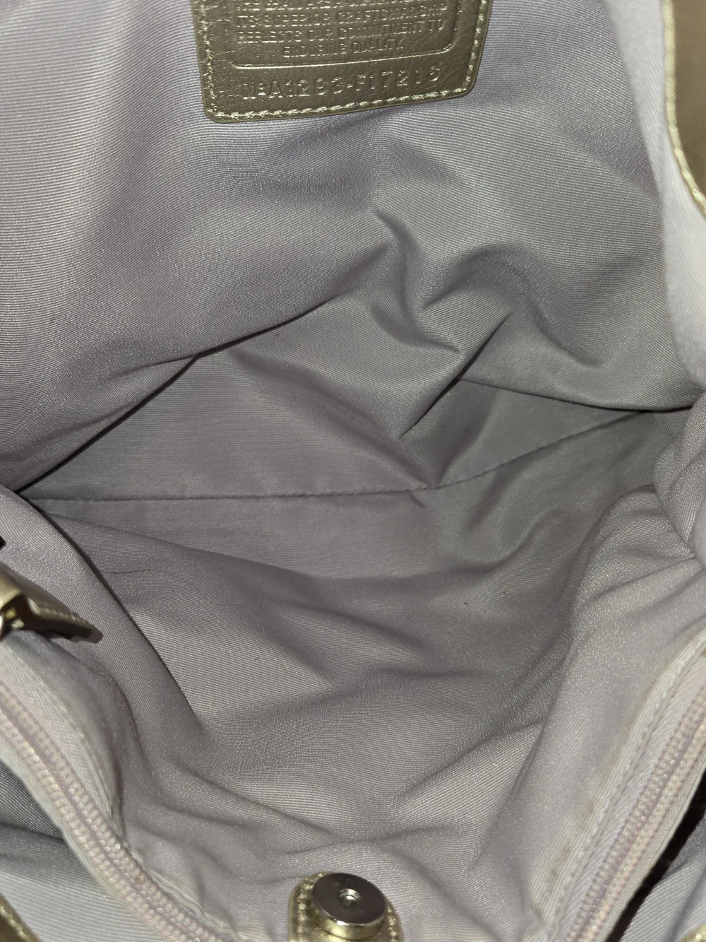 Coach Cream Leather Shoulder Tote with Metallic Gold Handles